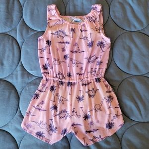 old navy | sleeveless cinched-waist pajama romper | dinosaurs